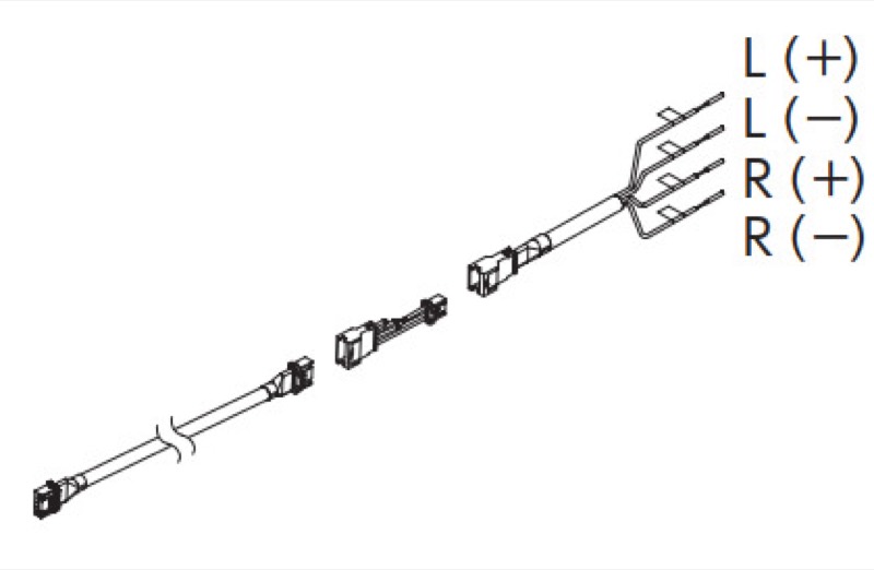 ツインバード 外部スピーカー接続用ケーブルセット 5m